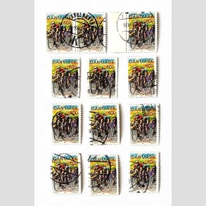 FRIM�RKER DANMARK | 1985 - AFA 838 - Sport - 6,00 Kr. flerfarvet 12 stk. - Stemplet