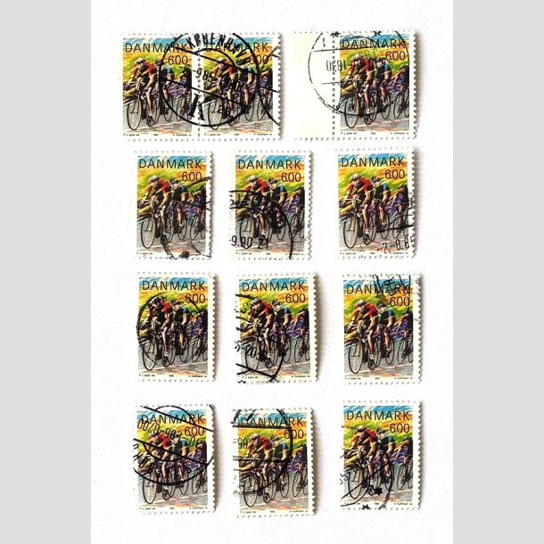 FRIM�RKER DANMARK | 1985 - AFA 838 - Sport - 6,00 Kr. flerfarvet 12 stk. - Stemplet