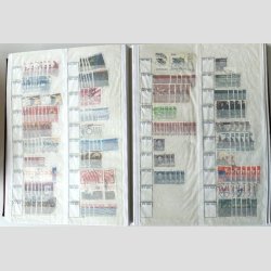 FRIM�RKER DANMARK | SAMLING + LAGER | 2 stk. Stender fortryksalbum med lommer samt lagerb�ger (Se udsnit)