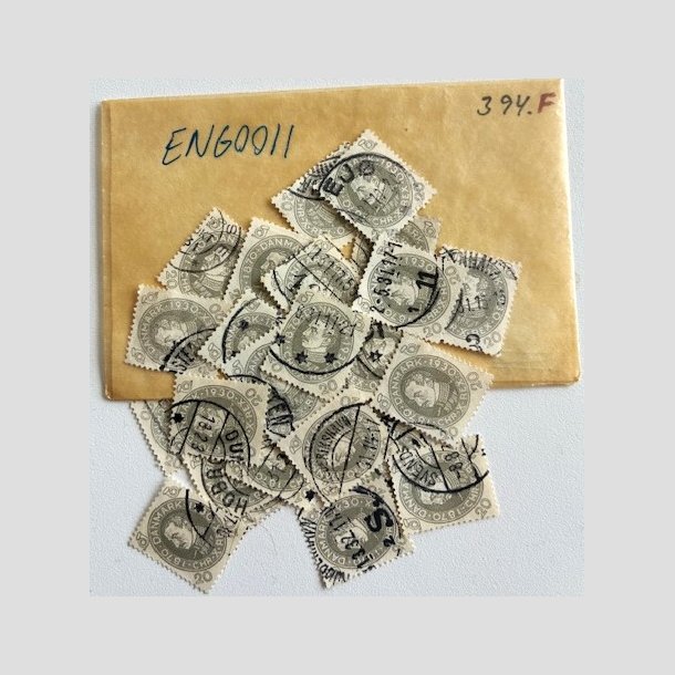 FRIM�RKER DANMARK | 1930 - AFA 191 - Chr. X 60 �r. - 20 �re gr� x 25 stk. i pose - Stemplet (AFA kr. 1.500)