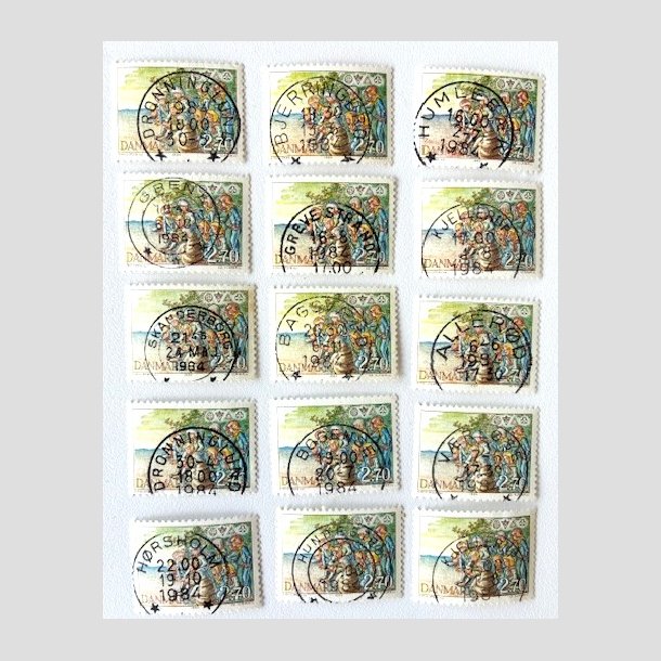 FRIM�RKER DANMARK | 1984 - AFA 802 - Spejderliv - 2,70 Kr. x 15 stk. - Pragt Stemplet
