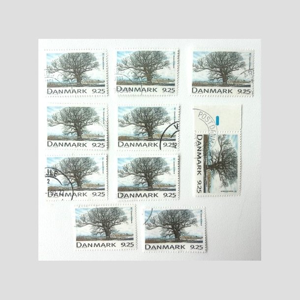 FRIM�RKER DANMARK | 1999 - AFA 1199 - Danske l�vtr�er - 9,25 Kr. Eg x 10 stk. - P�nt Stemplet 