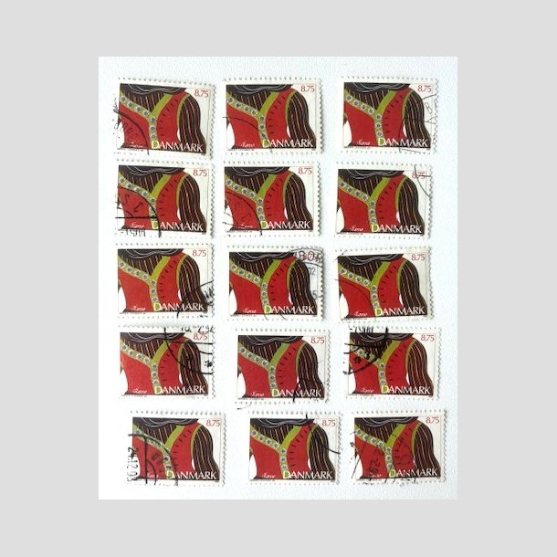 FRIM�RKER DANMARK | 1993 - AFA 1056 - Almuesmykker - 8,75 Kr. flerfarvet x 15 stk. - P�nt Stemplet