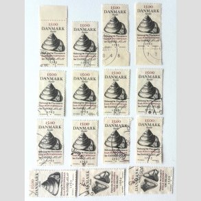 FRIM�RKER DANMARK | 1998 - AFA 1194 - Fossiler - 15,00 Kr. Slidsnegl x 15 stk. - P�nt Stemplet