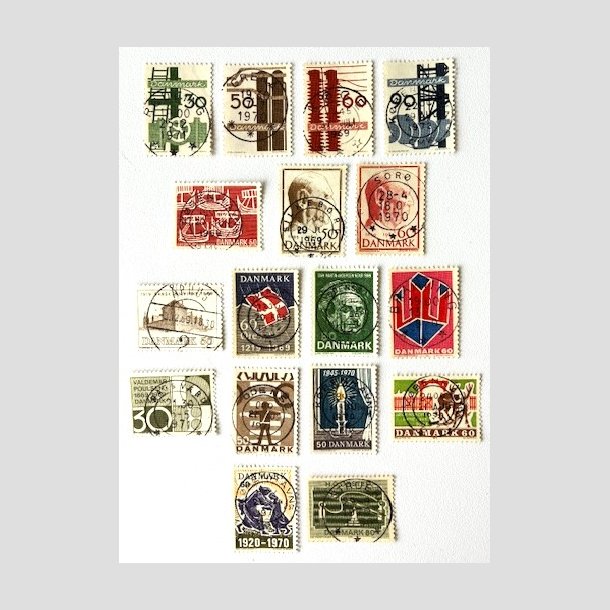 FRIM�RKER DANMARK | 1968-70 - AFA 473-500 - 17 stk. forskellige p�ne m�rker - Pragt/Lux Stemplet
