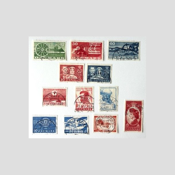 FRIM�RKER DANMARK | 1960-61 - AFA 381-392 - 12 stk. forskellige p�ne m�rker - Pragt Stemplet