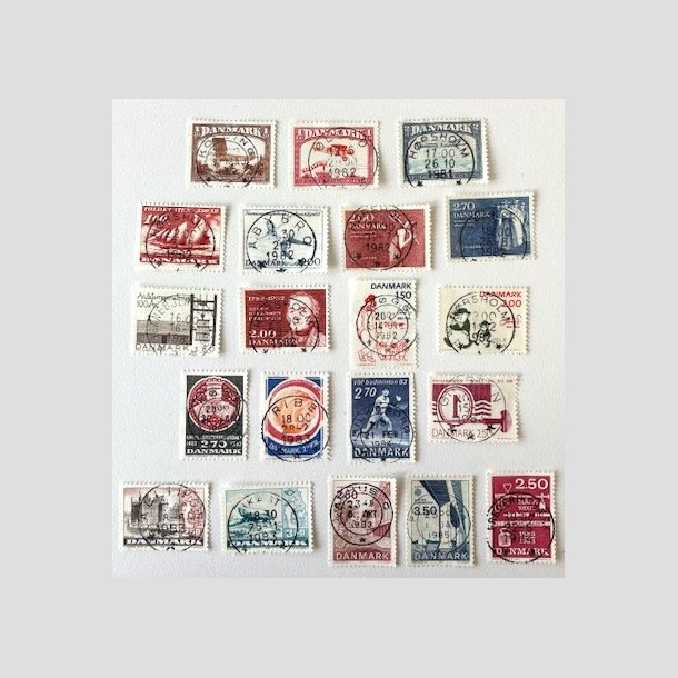 FRIM�RKER DANMARK | 1981-83 - AFA 738-80 - 20 stk. forskellige m�rker - Pragt Stemplet