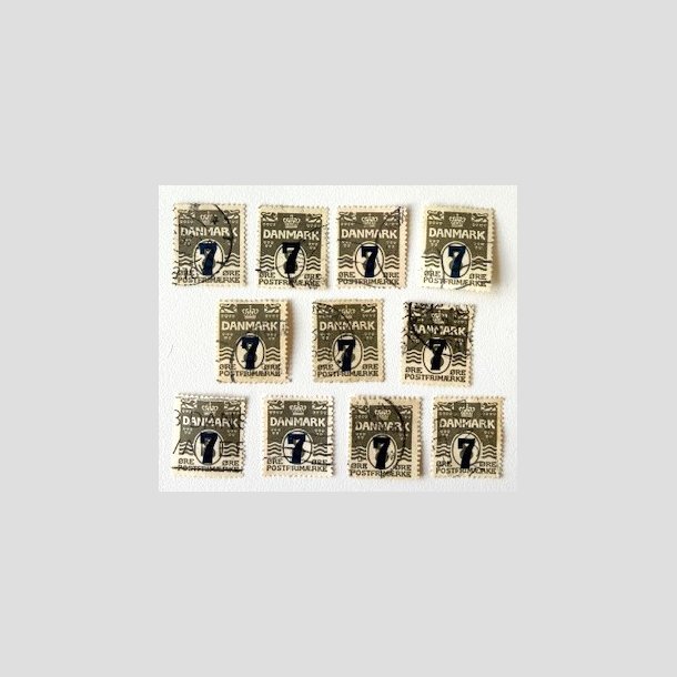 FRIM�RKER DANMARK | 1926 - AFA 157 - 7/8 �re gr� provisorier x 10 stk. - Stemplet