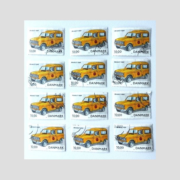 FRIM�RKER DANMARK | 2002 - AFA 1323 - Postk�ret�jer - 10,00 Kr. x 12 stk. - Flot hj�rnestemplet