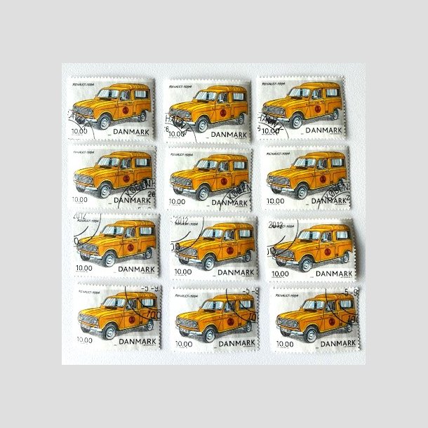FRIM�RKER DANMARK | 2002 - AFA 1323 - Postk�ret�jer - 10,00 Kr. x 12 stk. - Flot hj�rnestemplet