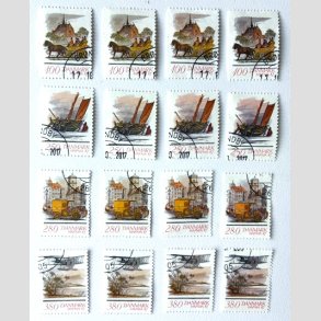FRIM�RKER DANMARK | 1986 - AFA 852a-d - HAFNIA 87 II - 4 stk. komplette s�t - Flot hj�rnestemplet