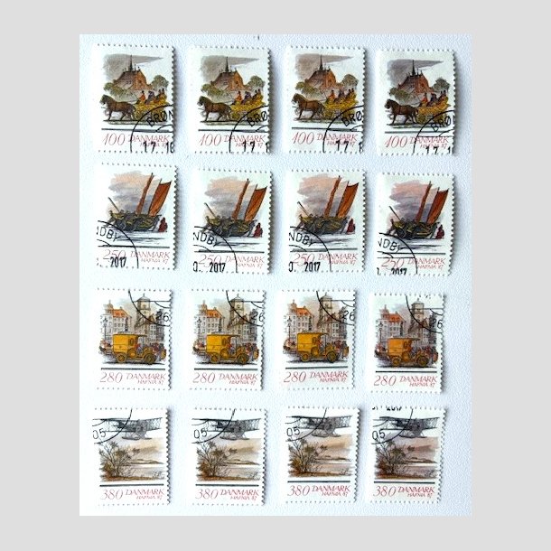 FRIM�RKER DANMARK | 1986 - AFA 852a-d - HAFNIA 87 II - 4 stk. komplette s�t - Flot hj�rnestemplet