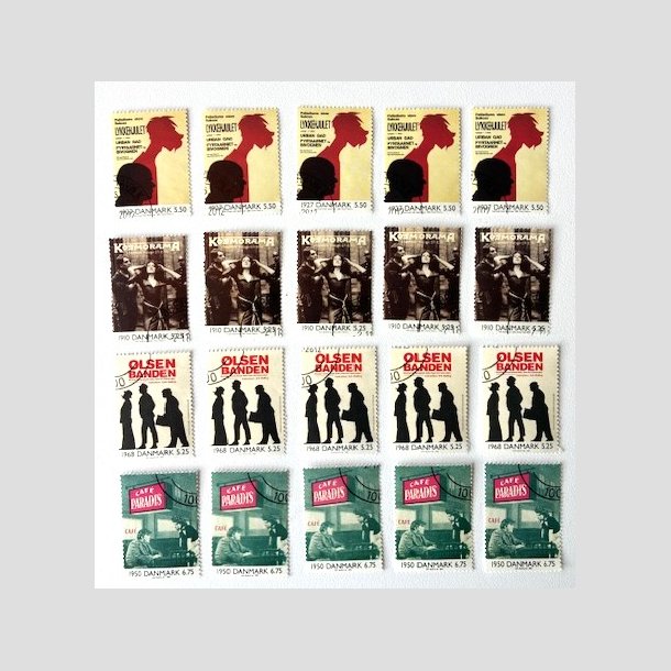 FRIM�RKER DANMARK | 2000 - AFA 1237-68 - 1900-tallet - 5 x 4 forskellige v�rdier - Flot hj�rnestemplet