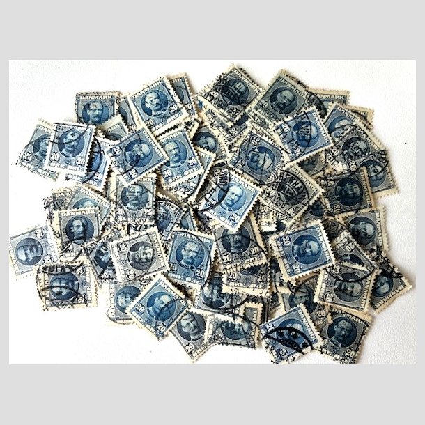 FRIM�RKER DANMARK | 1907 - AFA 56,(56a) - Frederik VIII 20 �re bl� x 100 stk. - Stemplet 