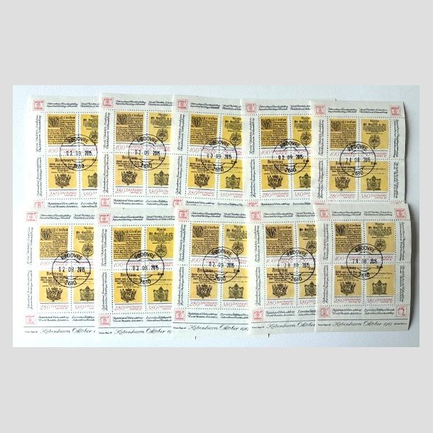 FRIM�RKER DANMARK | 1985 - AFA 827 - Hafniablok I Miniark x 10 stk. - Lux Stemplet