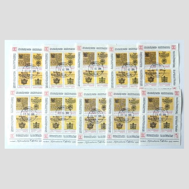 FRIM�RKER DANMARK | 1985 - AFA 827 - Hafniablok I Miniark x 10 stk. - Lux Stemplet