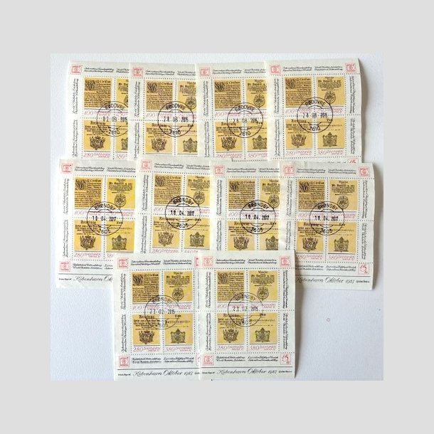 FRIM�RKER DANMARK | 1985 - AFA 827 - Hafniablok I Miniark x 10 stk. - Lux Stemplet