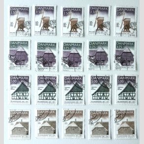 FRIM�RKER DANMARK | 1997 - AFA 1139-42 - Frilandsmuseet 100 �r - 5 x s�t - Flot hj�rnestemplet