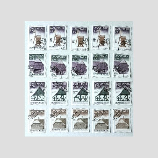 FRIM�RKER DANMARK | 1997 - AFA 1139-42 - Frilandsmuseet 100 �r - 5 x s�t - Flot hj�rnestemplet