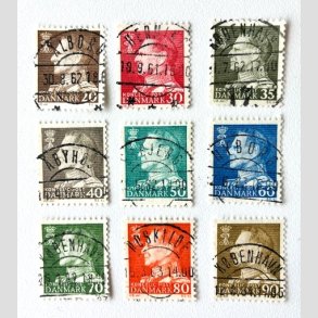 FRIM�RKER DANMARK | 1961-62 - AFA 393-401 - Fr. IX 20-90 �re - Lux Stemplet