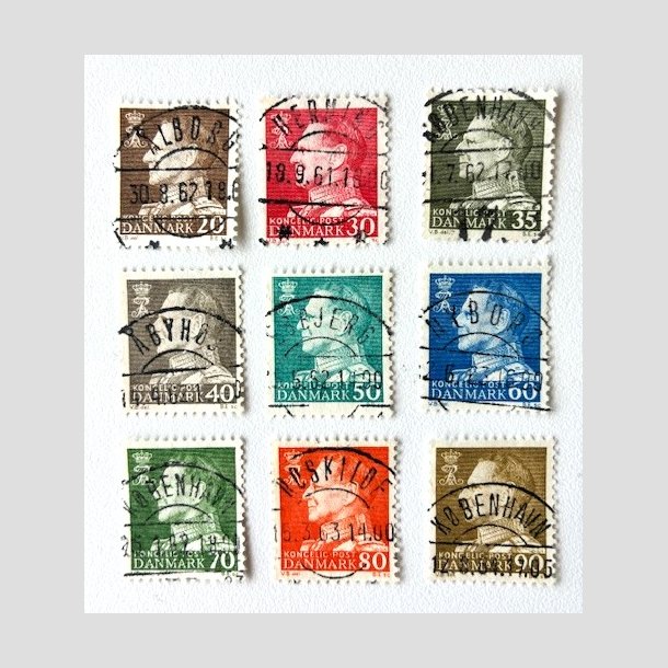 FRIM�RKER DANMARK | 1961-62 - AFA 393-401 - Fr. IX 20-90 �re - Lux Stemplet