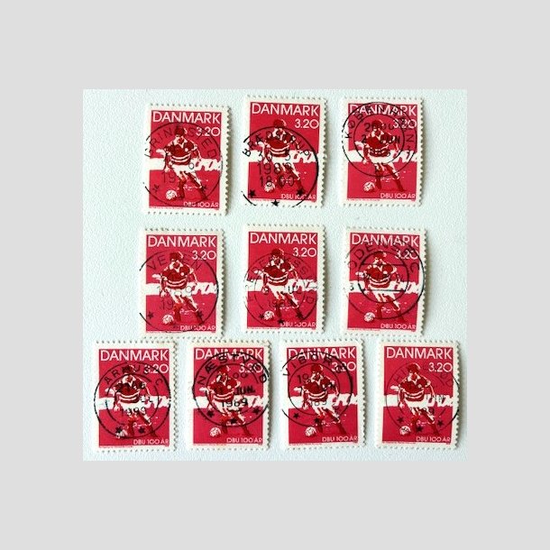 FRIM�RKER DANMARK | 1989 - AFA 935 - DBU 100 �r - 3,20 Kr. r�d/sort x 10 stk. - Pragt/Lux Stemplet