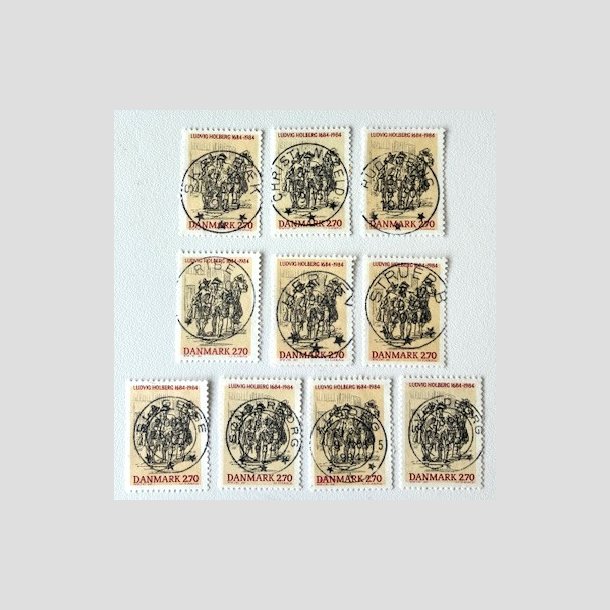 FRIM�RKER DANMARK | 1984 - AFA 814 - Ludvig Holberg - 2,70 Kr. x 10 stk. - Pragt/Lux Stemplet
