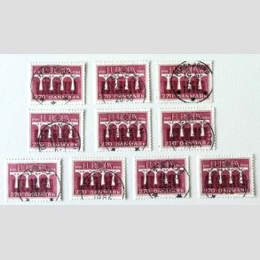 FRIM�RKER DANMARK | 1984 - AFA 803 - Europam�rker - 2,70 Kr. r�d x 10 stk. - Pragt/Lux Stemplet