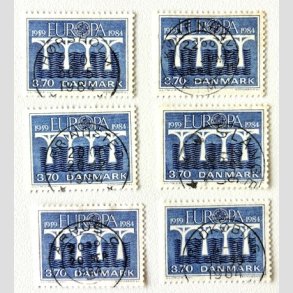 FRIM�RKER DANMARK | 1984 - AFA 804 - Europam�rker - 3,70 Kr. bl� x 6 stk. - Pragt/Lux Stemplet