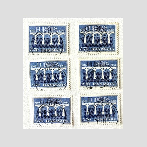 FRIM�RKER DANMARK | 1984 - AFA 804 - Europam�rker - 3,70 Kr. bl� x 6 stk. - Pragt/Lux Stemplet
