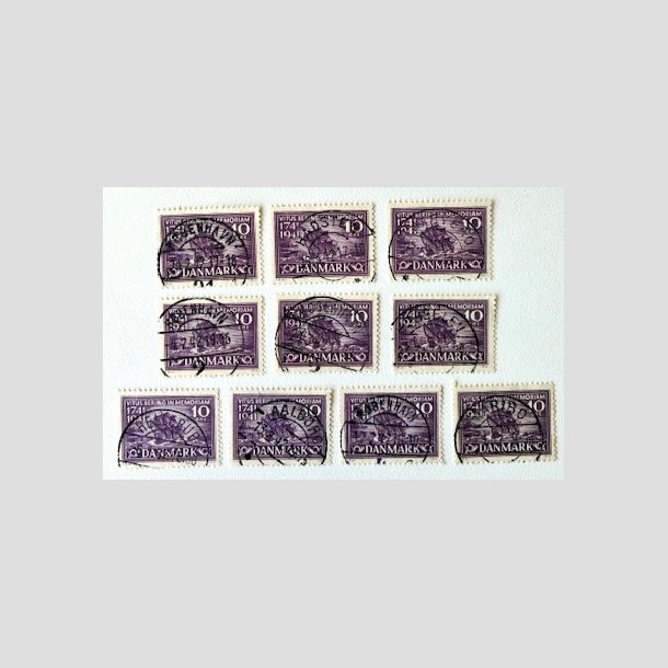 FRIM�RKER DANMARK | 1941 - AFA 270 - Vitus Bering 10 �re violet x 10 stk. - Pragt/Lux Stemplet 