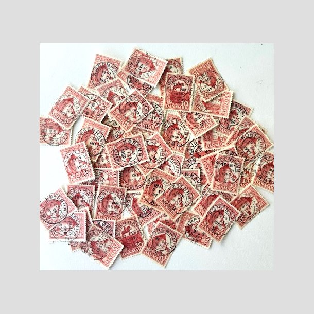 FRIM�RKER DANMARK | 1953-56 - AFA 349 - Kongeriget 1000 �r - 30 �re r�d x 52 stk. - Lux Stemplet