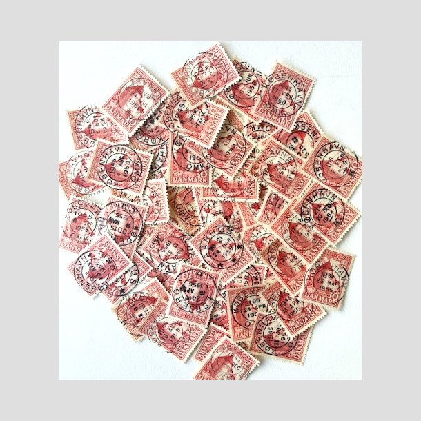 FRIM�RKER DANMARK | 1953-56 - AFA 349 - Kongeriget 1000 �r - 30 �re r�d x 52 stk. - Lux Stemplet