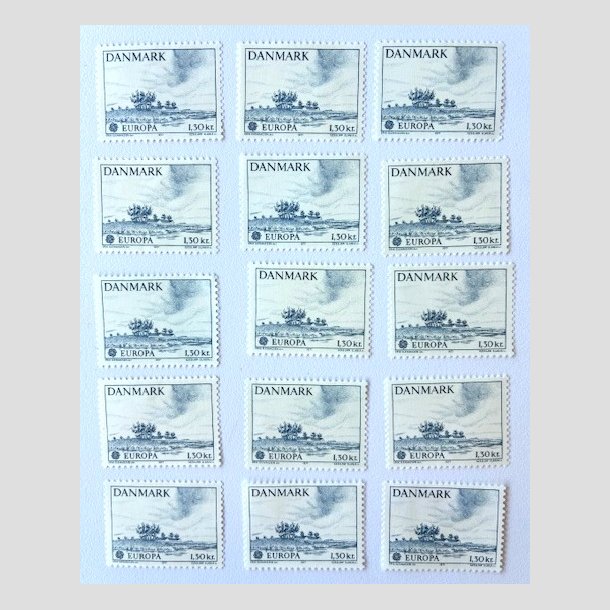 FRIM�RKER DANMARK | 1977 - AFA 636 - Europam�rke 1,30 Kr. bl� x 15 stk. - Postfrisk