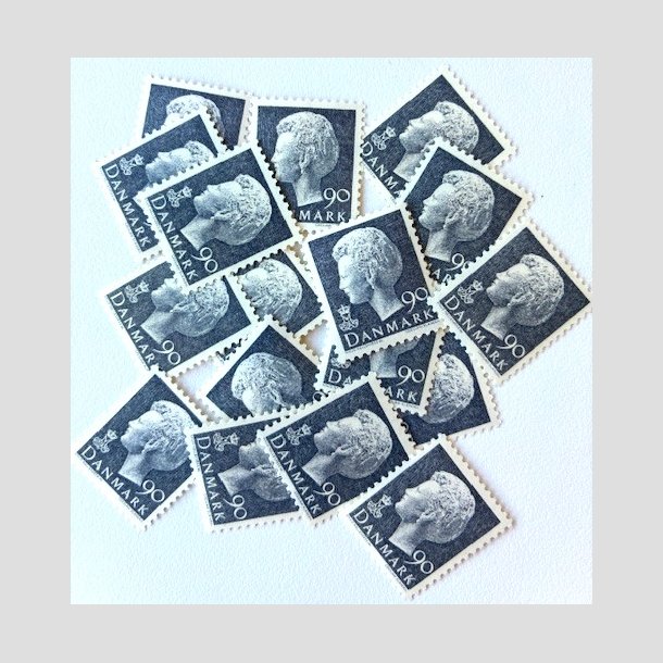 FRIM�RKER DANMARK | 1979 - AFA 676 - Dronning Margrethe - 90 �re bl�gr� x 17 stk. - Postfrisk