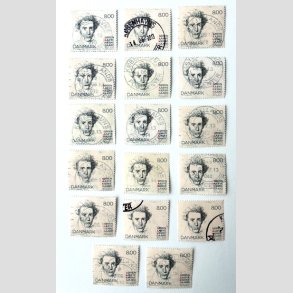 FRIM�RKER DANMARK | 2013 - AFA 1740 - S�ren Kierkegaard 200 �r. - 8,00 Kr. x 17 stk. - P�nt Stemplet