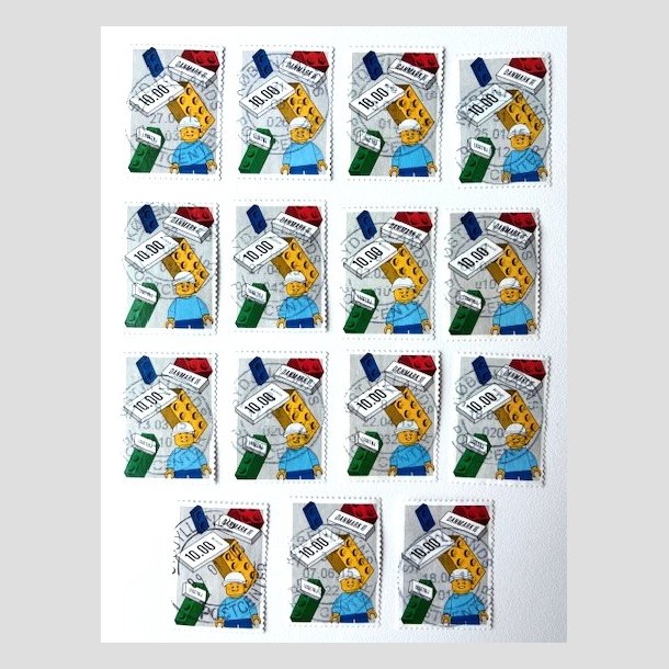 FRIM�RKER DANMARK | 2015 - AFA 1805 - LEGO-klodser - 10 Kr. x 15 stk. - Flot Stemplet