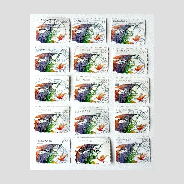 FRIM�RKER DANMARK | 2012 - AFA 1712a - H.C. Andersens eventyr - 6,00 Kr. x 15 stk. - P�nt Stemplet
