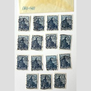 FRIM�RKER DANMARK | 1938 - AFA 251 - Thorvaldsen - 30 �re bl� x 15 stk. i pose - Pragt Stemplet