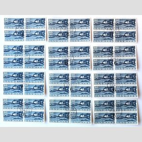 FRIM�RKER DANMARK | 1960 - AFA 383 - Landbrugsmotiver - 60 �re bl� 4-blok x 12 stk. - Pragt Stemplet