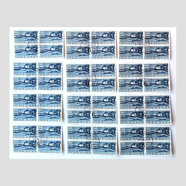 FRIM�RKER DANMARK | 1960 - AFA 383 - Landbrugsmotiver - 60 �re bl� 4-blok x 12 stk. - Pragt Stemplet