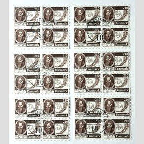 FRIM�RKER DANMARK | 1988 - AFA 905 - Naturforskeren Ole Worm  - 7,10 Kr. i 4-blok x 6 - P�nt stemplet