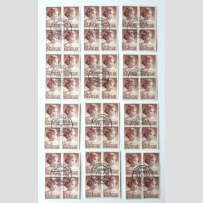 FRIM�RKER DANMARK | 1950 - AFA 325 - Prinsesse Anne-Marie - 25 + 5 �re 12 x 4-blok - Pragt Stemplet