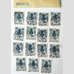 FRIM�RKER DANMARK | 1937 - AFA 242 - Chr. X 25 �rs jubil�um - 30 �re bl� x 15 stk. - Pragt Stemplet