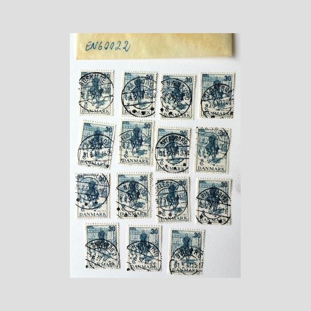 FRIM�RKER DANMARK | 1937 - AFA 242 - Chr. X 25 �rs jubil�um - 30 �re bl� x 15 stk. - Pragt Stemplet