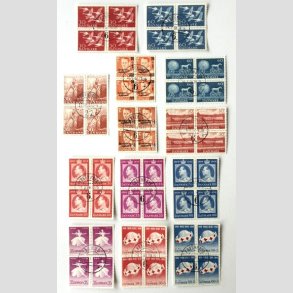 FRIM�RKER DANMARK | 1956-59 - AFA 367-79 - Komplet i 4-blokke - Lux Stemplet