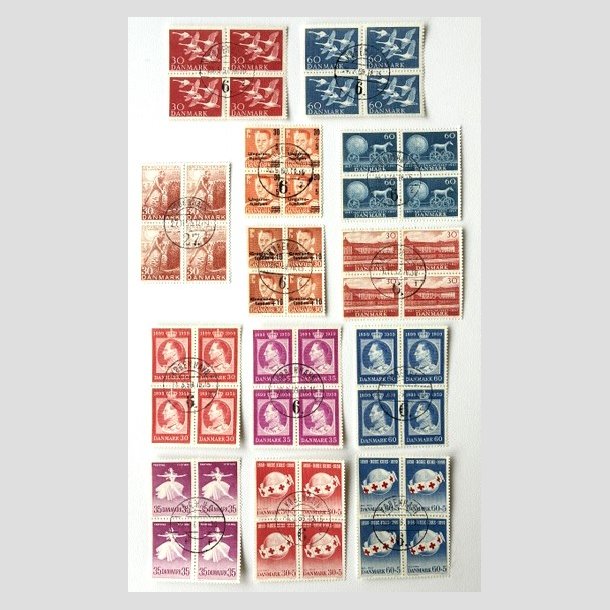 FRIM�RKER DANMARK | 1956-59 - AFA 367-79 - Komplet i 4-blokke - Lux Stemplet