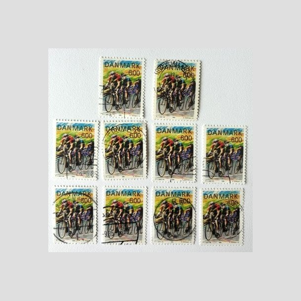 FRIM�RKER DANMARK | 1985 - AFA 838 - Sport - 6,00 Kr. flerfarvet 10 stk. - P�nt Stemplet
