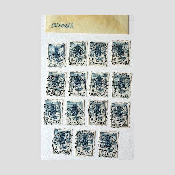 FRIM�RKER DANMARK | 1937 - AFA 242 - Chr. X 25 �rs jubil�um - 30 �re bl� x 15 stk. - Pragt Stemplet