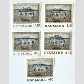 FRIM�RKER DANMARK | 1988 - AFA 921 - Peter Hansen - 4,10 Kr. flerfarvet x 5 stk. - Lux Stemplet